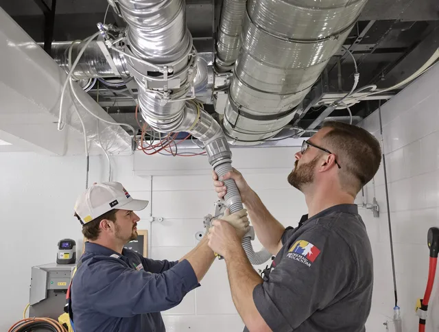Seekonk Air Duct Cleaning technician performing thorough AC duct cleaning in Seekonk