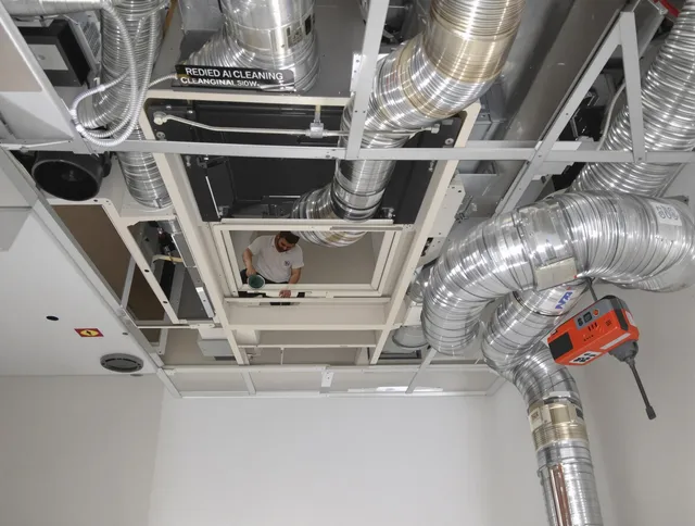 Seekonk Air Duct Cleaning technician performing detailed central duct system cleaning in Seekonk