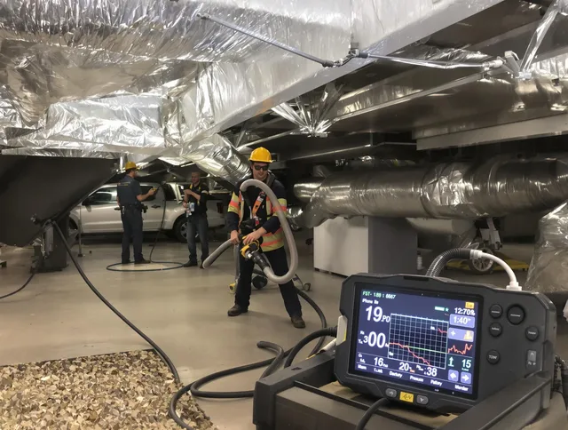 Professional negative pressure duct cleaning by Seekonk Air Duct Cleaning in Seekonk